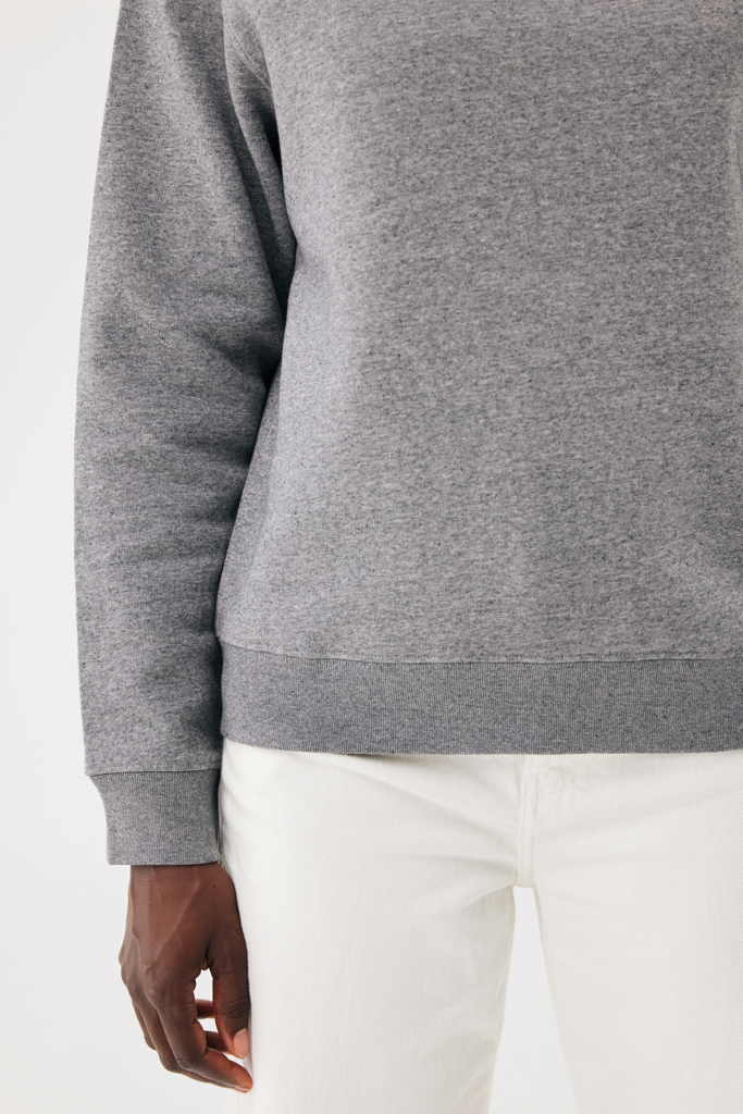 light heather anthracite Sudadera de cuello redondo de algodón reciclado Torla IQONIQ