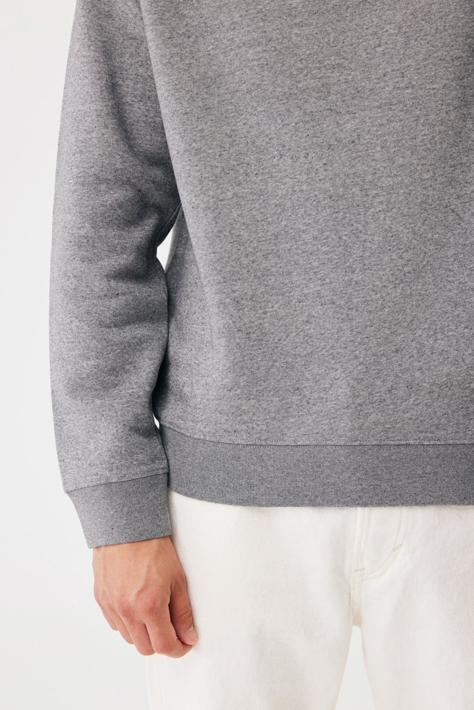 light heather anthracite Sudadera de cuello redondo de algodón reciclado Torla IQONIQ