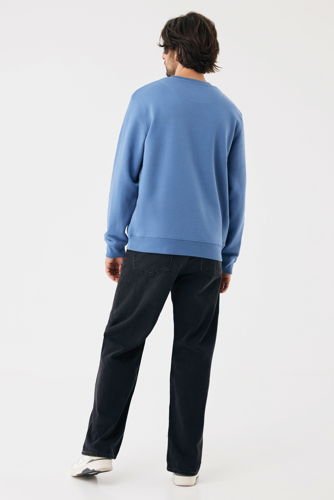 moon blue Sudadera de cuello redondo de algodón reciclado Torla IQONIQ