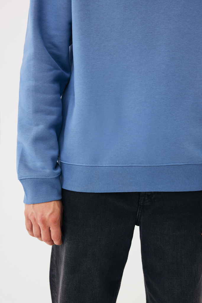 moon blue Sudadera de cuello redondo de algodón reciclado Torla IQONIQ