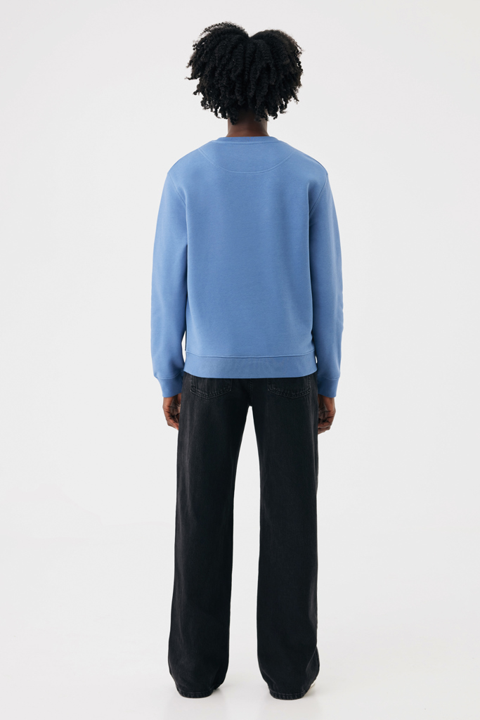 moon blue Sudadera de cuello redondo de algodón reciclado Torla IQONIQ