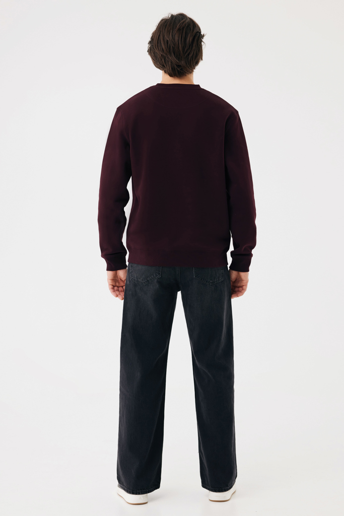 merlot Sudadera de cuello redondo de algodón reciclado Torla IQONIQ