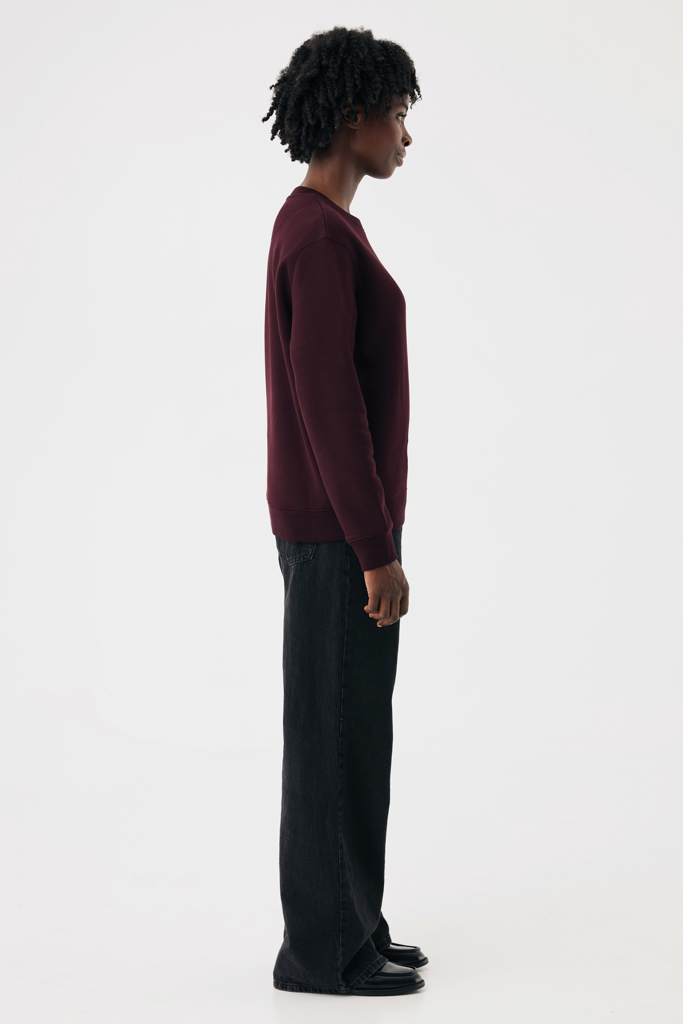 merlot Sudadera de cuello redondo de algodón reciclado Torla IQONIQ