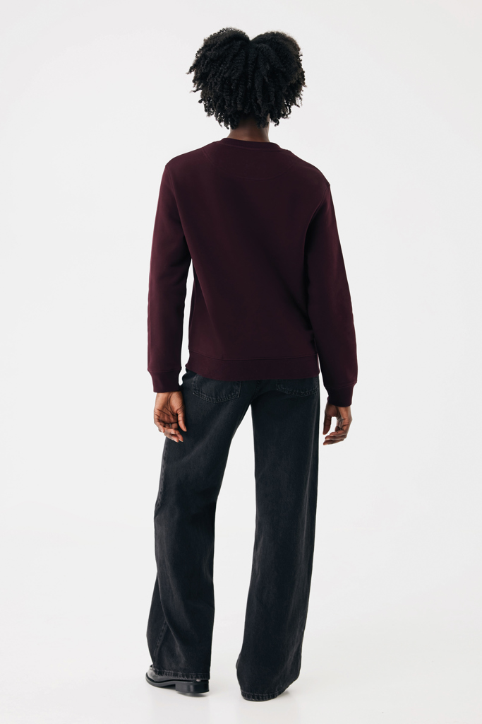 merlot Sudadera de cuello redondo de algodón reciclado Torla IQONIQ