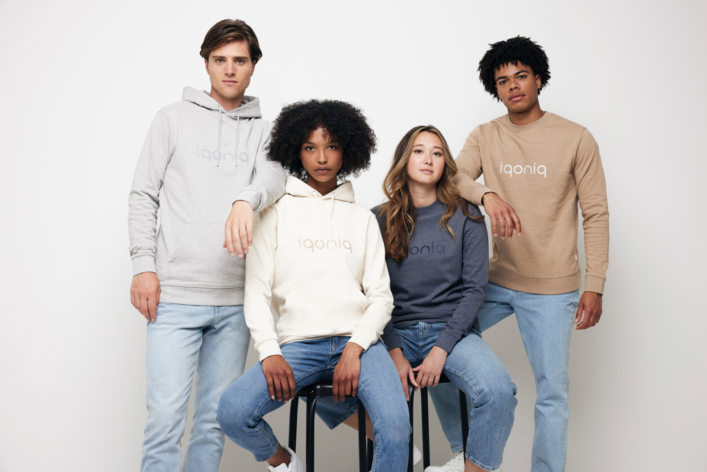Sweat à capuche en coton recyclé et non teinté IQONIQ Torres