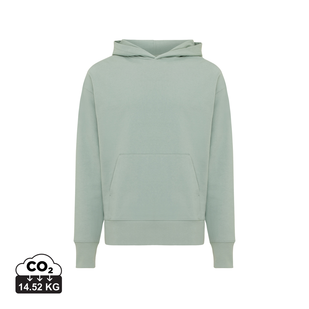 Iqoniq Yoho afslappet hoodie i genanvendt bomuld, Iceberg green