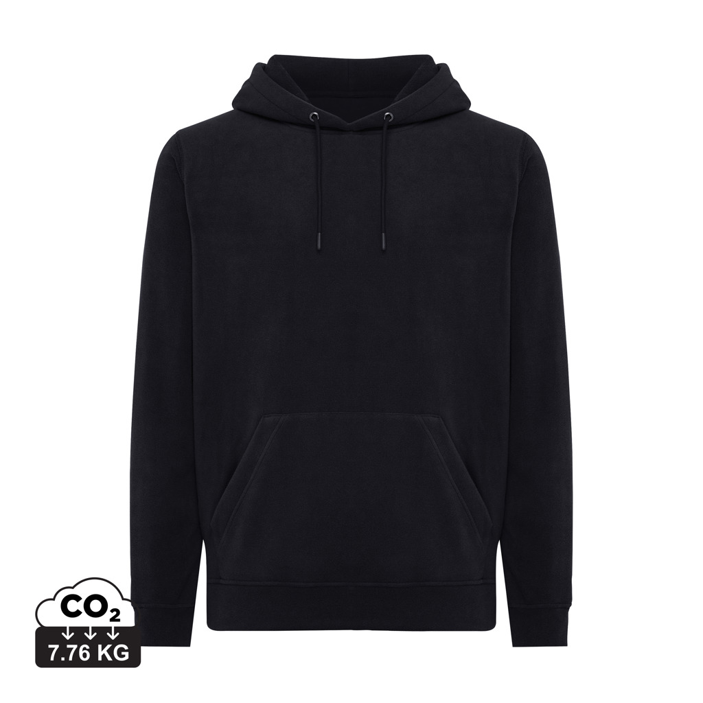 Iqoniq Trivor hoodie i mikrofleece af genanvendt polyester, sort