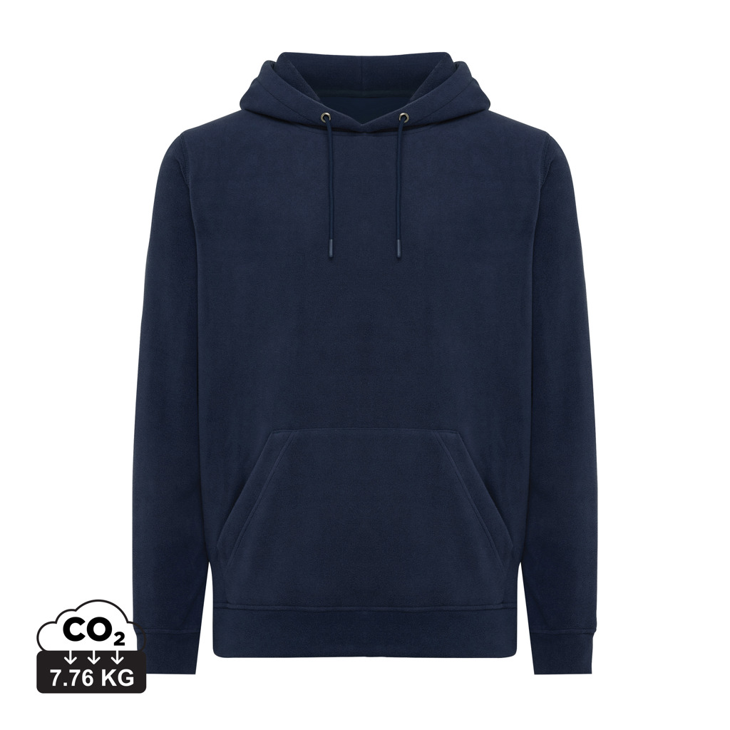 Iqoniq Trivor hoodie i mikrofleece af genanvendt polyester, marine blå