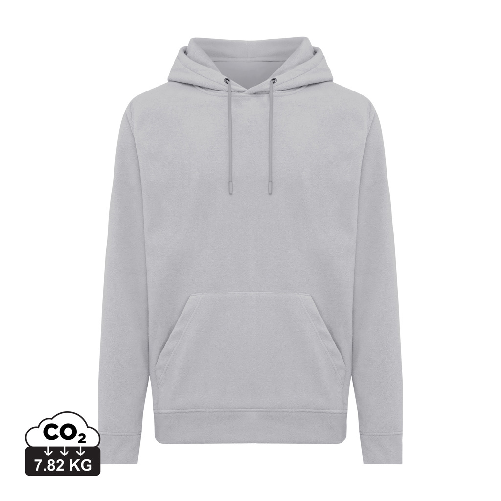 Iqoniq Trivor hoodie i mikrofleece af genanvendt polyester, storm grey