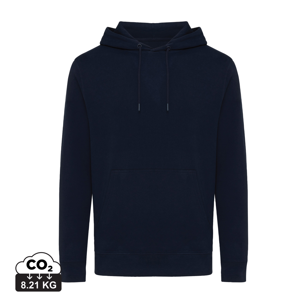 Iqoniq Rila letvægts hoodie i genanvendt bomuld, marine blå
