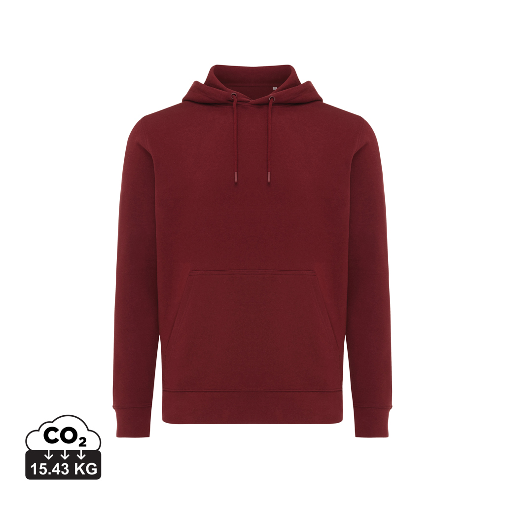 rojo burdeos IQONIQ Rila Sudadera Capucha Light Weight Algodón Reciclado