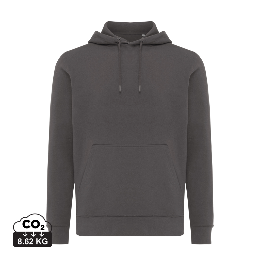 Iqoniq Rila letvægts hoodie i genanvendt bomuld, stenkul