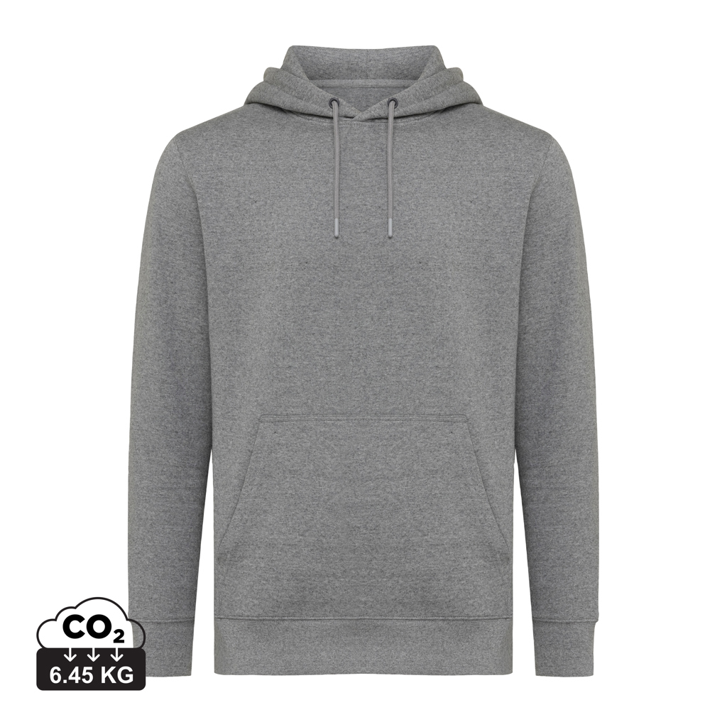 Iqoniq Rila letv&#230;gts hoodie i genanvendt bomuld, umalet lys antracit