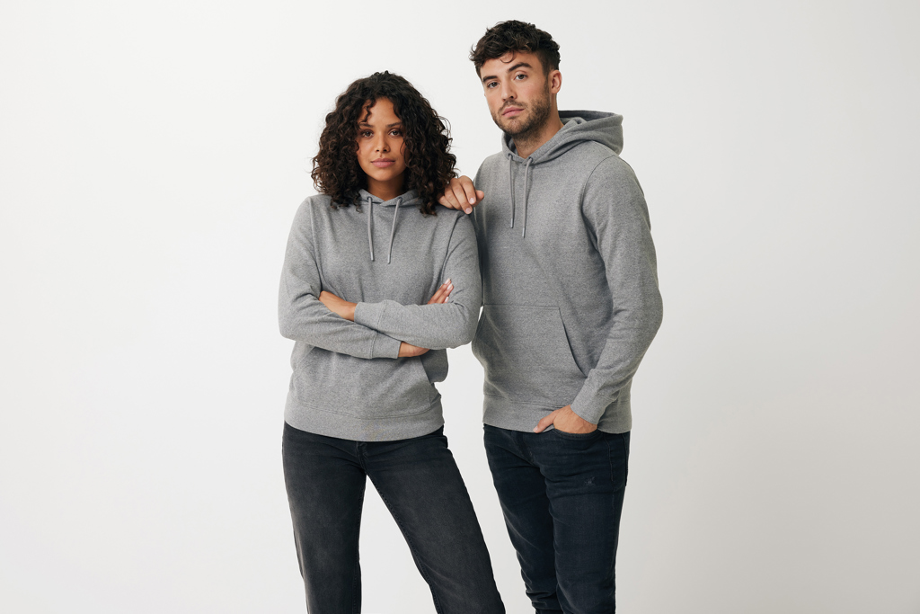 light heather anthracite IQONIQ Rila Sudadera Capucha Light Weight Algodón Reciclado