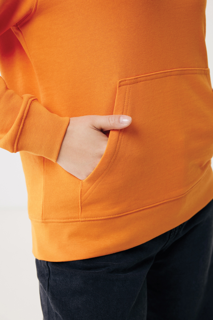 naranja IQONIQ Rila Sudadera Capucha Light Weight Algodón Reciclado