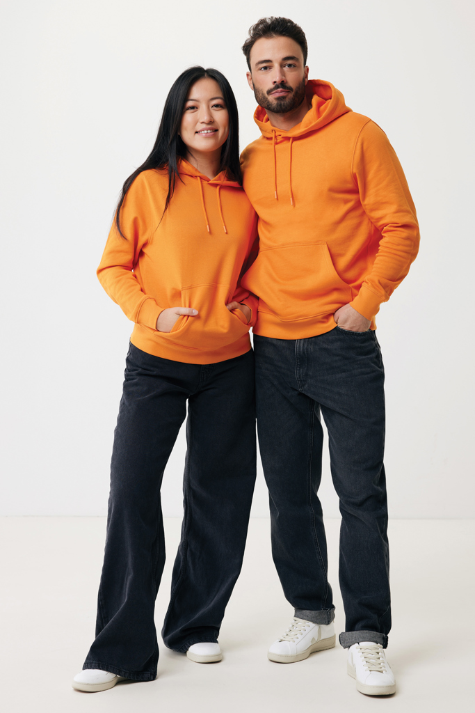 naranja IQONIQ Rila Sudadera Capucha Light Weight Algodón Reciclado