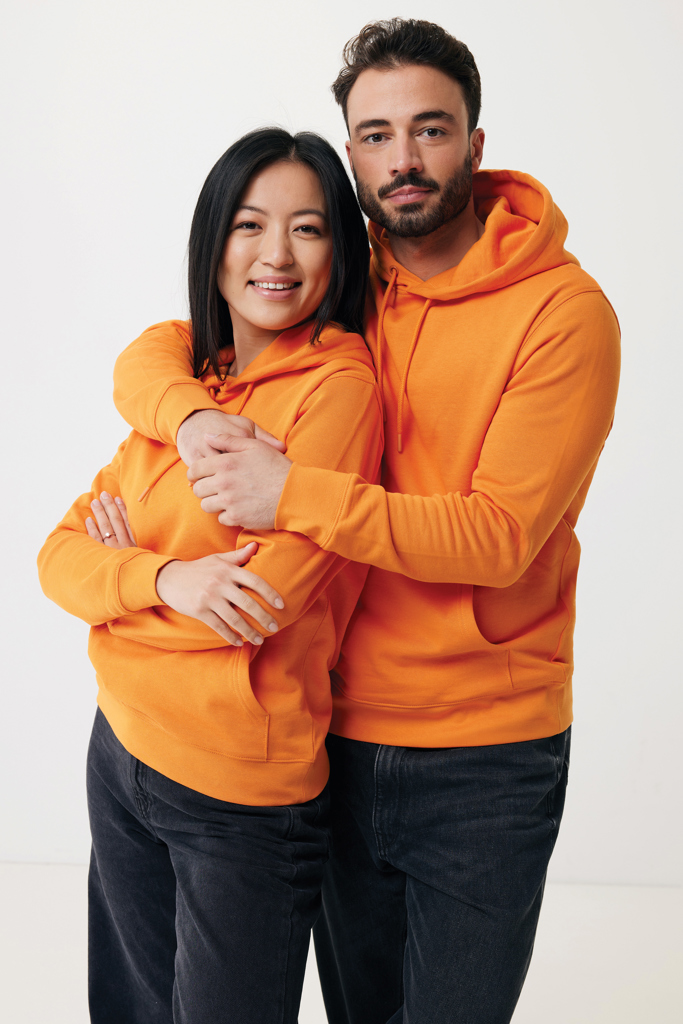 naranja IQONIQ Rila Sudadera Capucha Light Weight Algodón Reciclado
