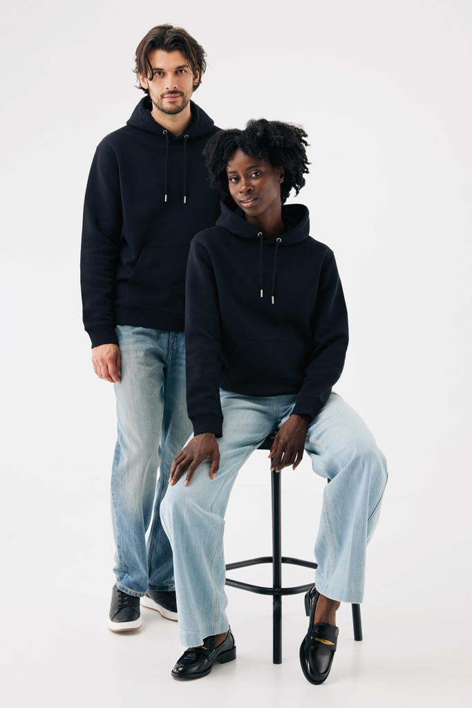 negro Sudadera con capucha de algodón reciclado Joshua IQONIQ