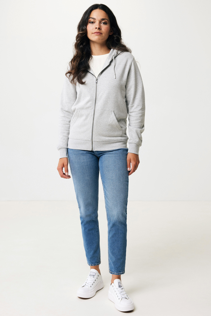 Sweat à capuche avec zip en coton recyclé IQONIQ Abisko