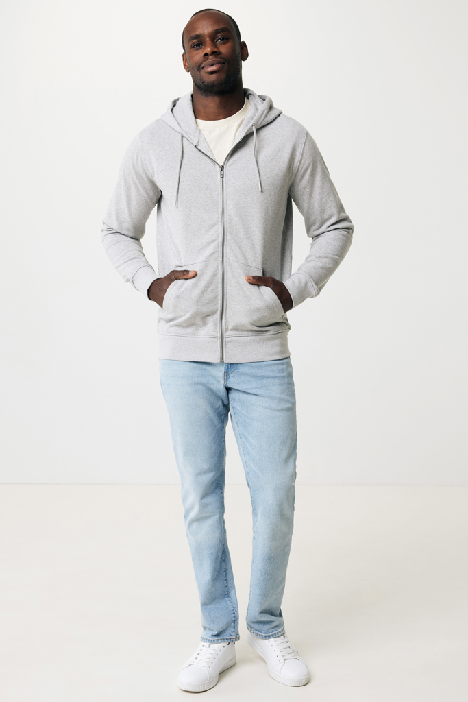 Sweat à capuche avec zip en coton recyclé IQONIQ Abisko