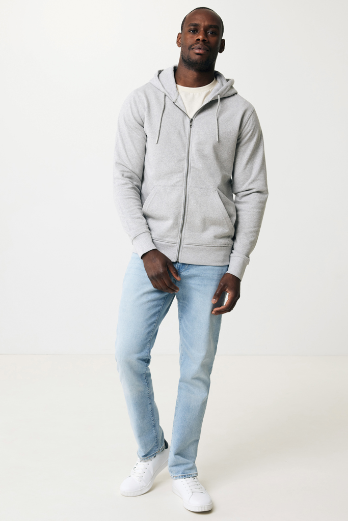 Sweat à capuche avec zip en coton recyclé IQONIQ Abisko