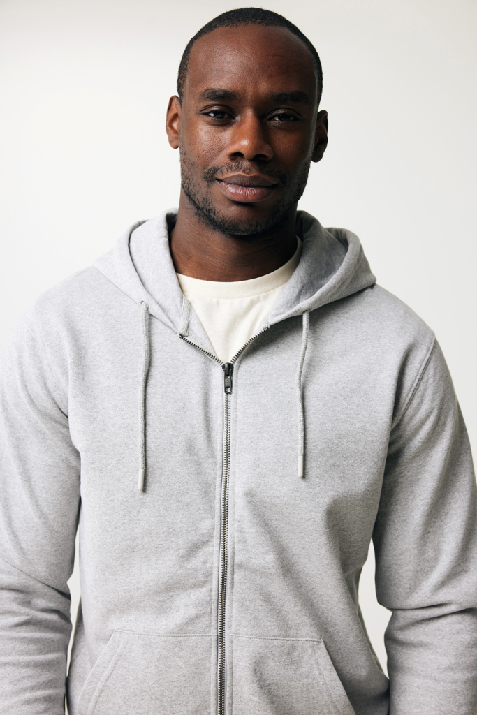 Sweat à capuche avec zip en coton recyclé IQONIQ Abisko