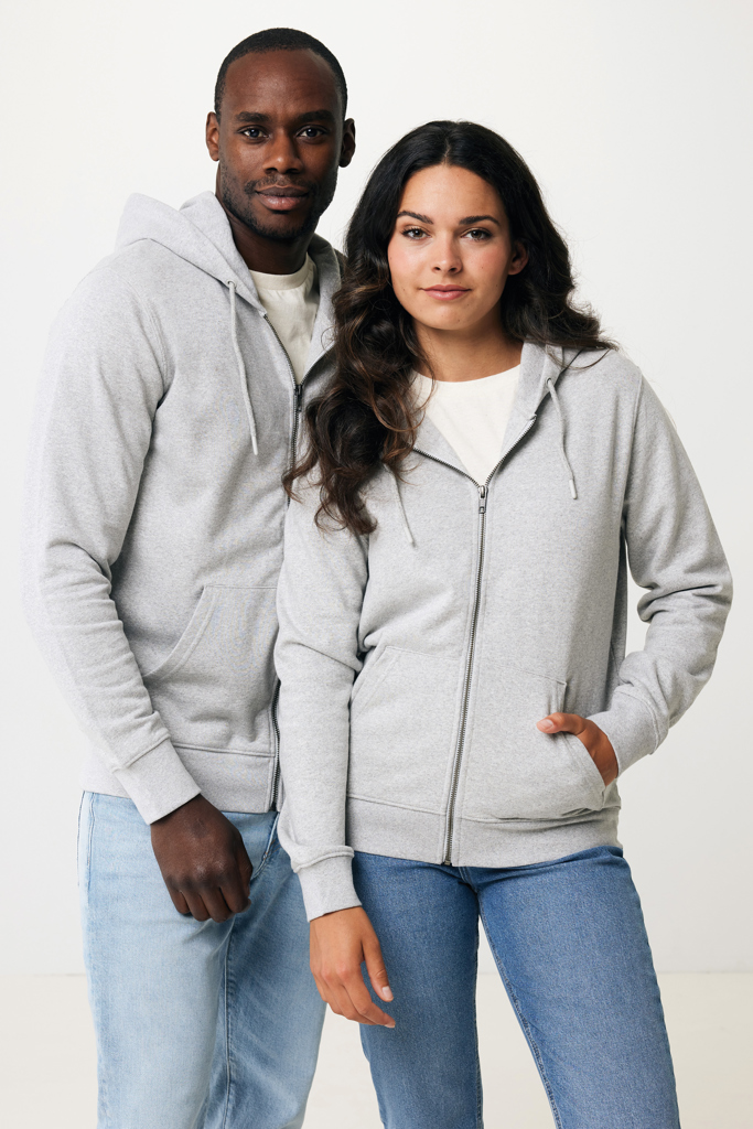 Sweat à capuche avec zip en coton recyclé IQONIQ Abisko