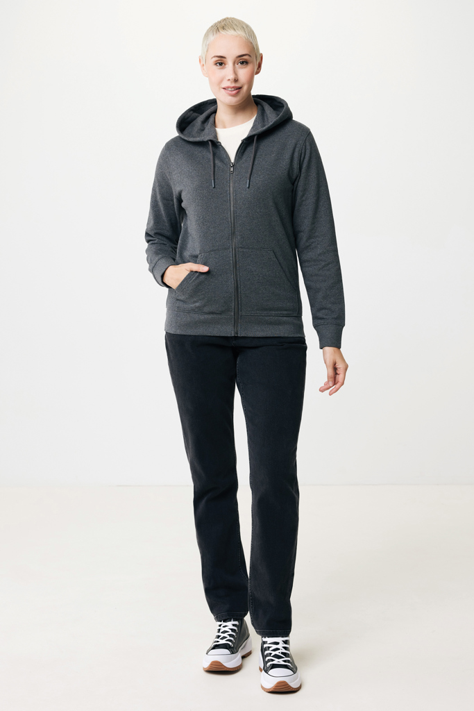 Sweat à capuche avec zip en coton recyclé IQONIQ Abisko