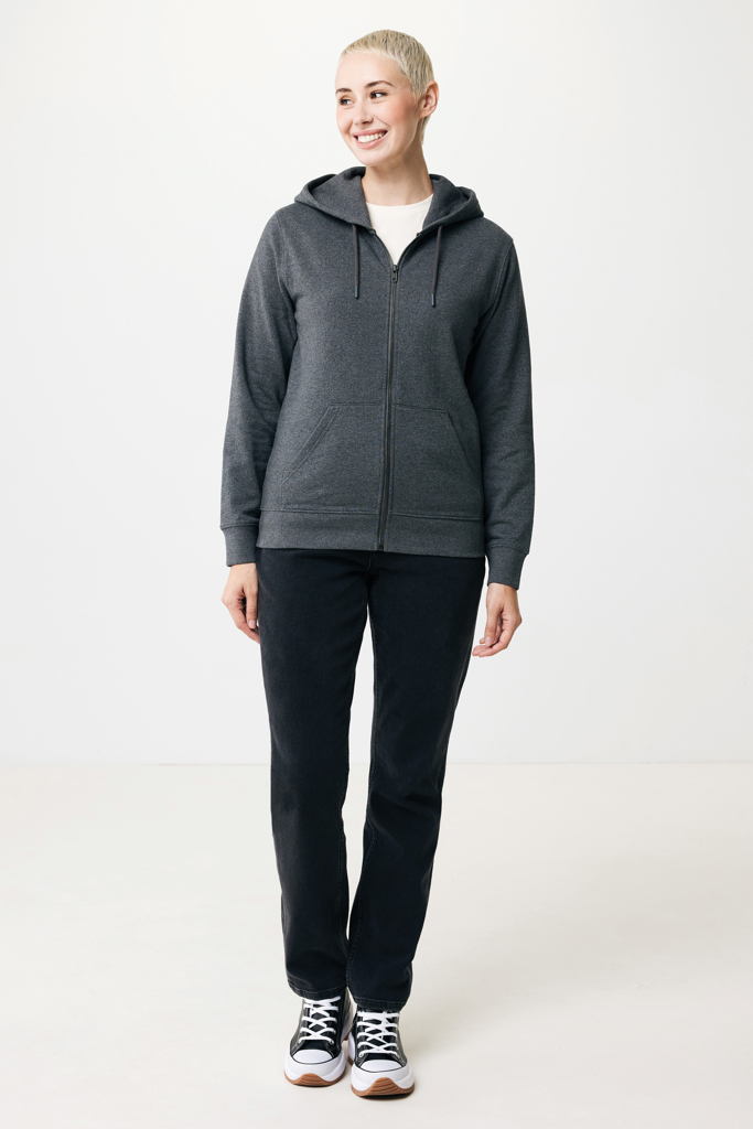Sweat à capuche avec zip en coton recyclé IQONIQ Abisko