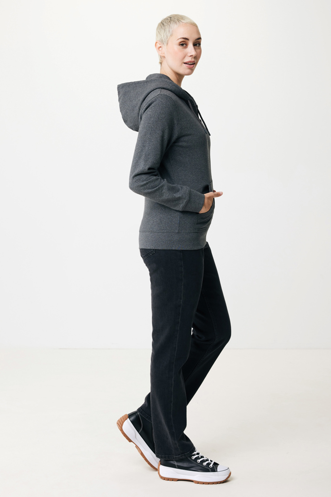 Sweat à capuche avec zip en coton recyclé IQONIQ Abisko