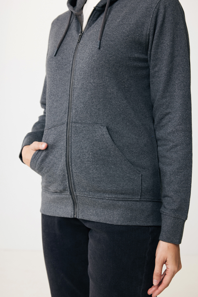 Sweat à capuche avec zip en coton recyclé IQONIQ Abisko