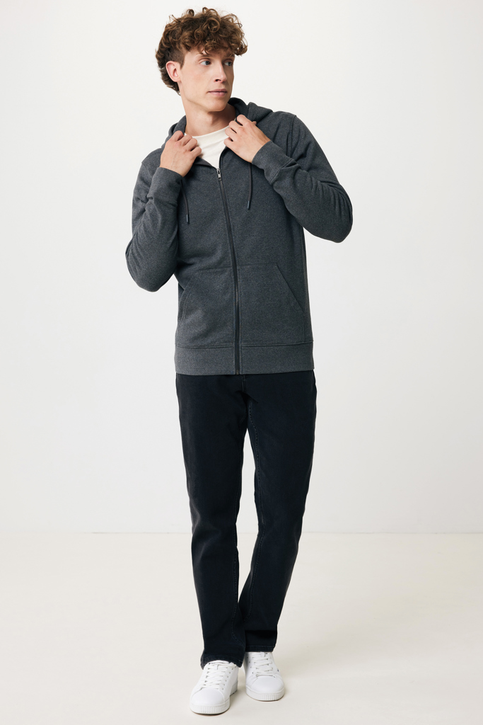 Sweat à capuche avec zip en coton recyclé IQONIQ Abisko