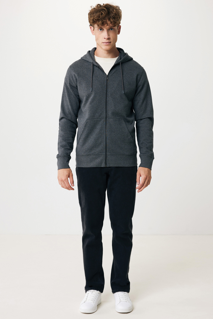 Sweat à capuche avec zip en coton recyclé IQONIQ Abisko