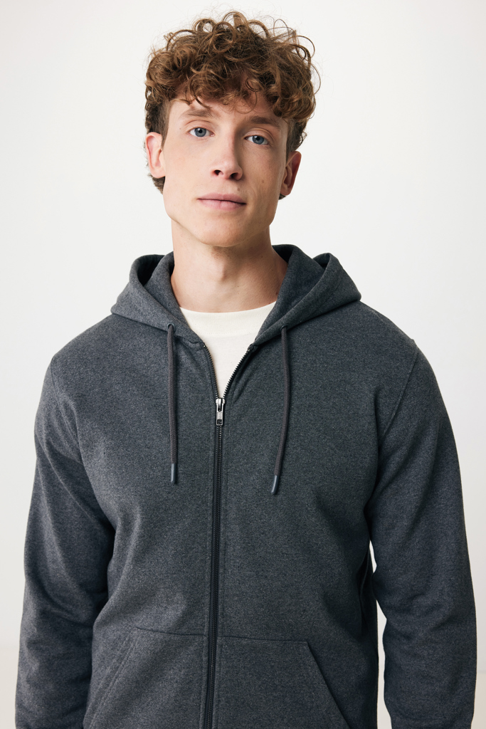Sweat à capuche avec zip en coton recyclé IQONIQ Abisko