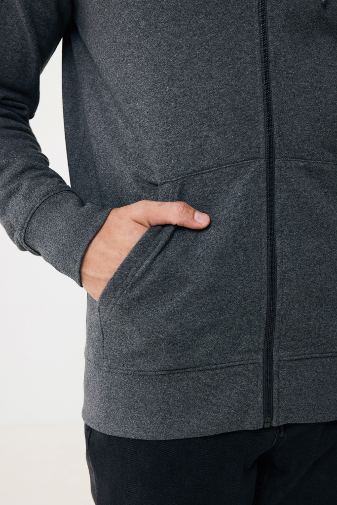 Sweat à capuche avec zip en coton recyclé IQONIQ Abisko