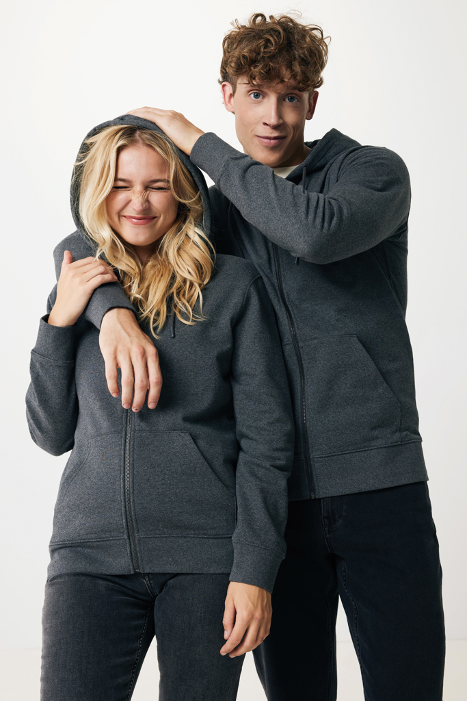 Sweat à capuche avec zip en coton recyclé IQONIQ Abisko