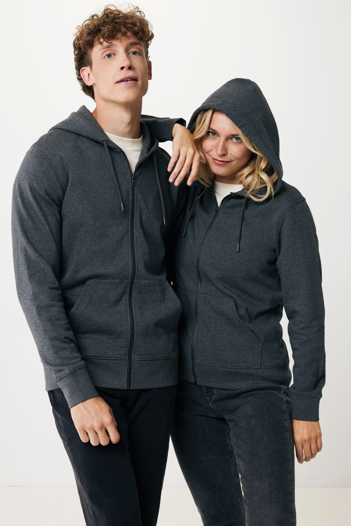 Sweat à capuche avec zip en coton recyclé IQONIQ Abisko