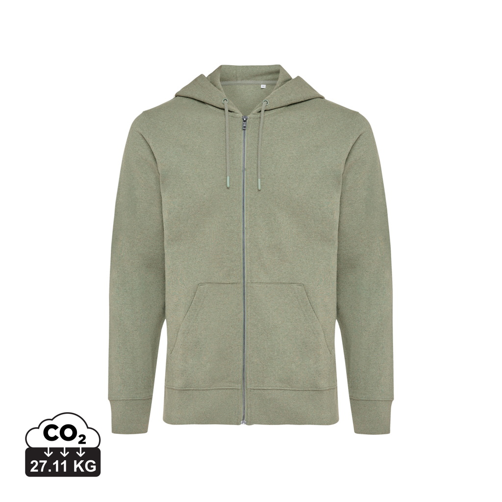 Sweat à capuche avec zip en coton recyclé IQONIQ Abisko