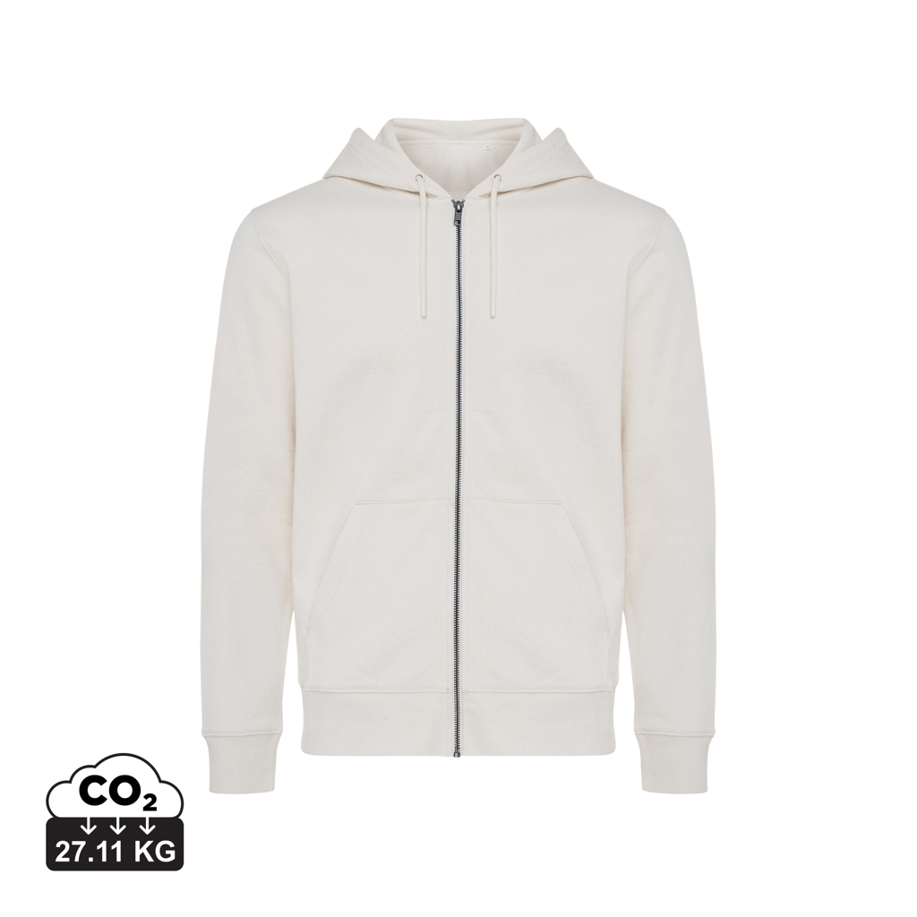 Sweat à capuche avec zip en coton recyclé IQONIQ Abisko