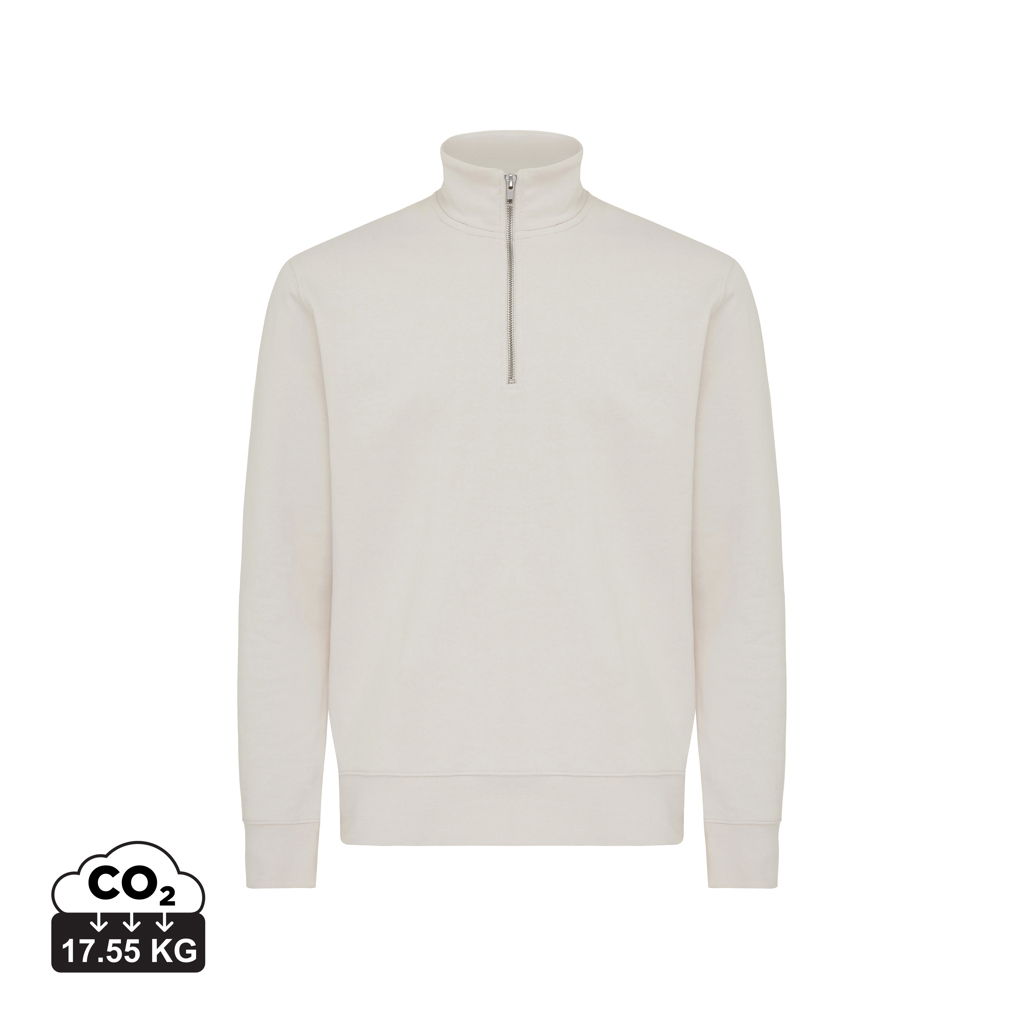 ivory white IQONIQ Elgon Sudadera Media Cremallera Algodón Reciclado