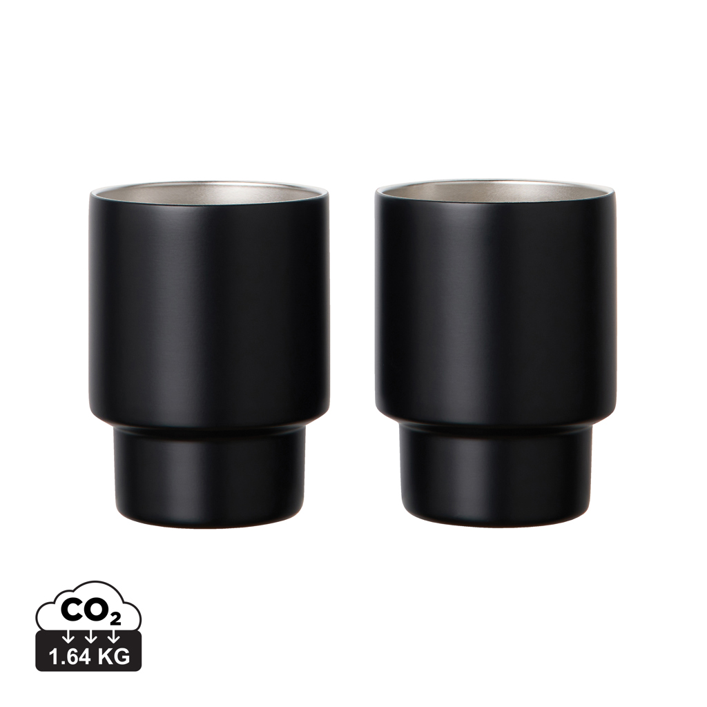 Set 2 tazas de acero inoxidable recicladas VINGA Nagano RCS