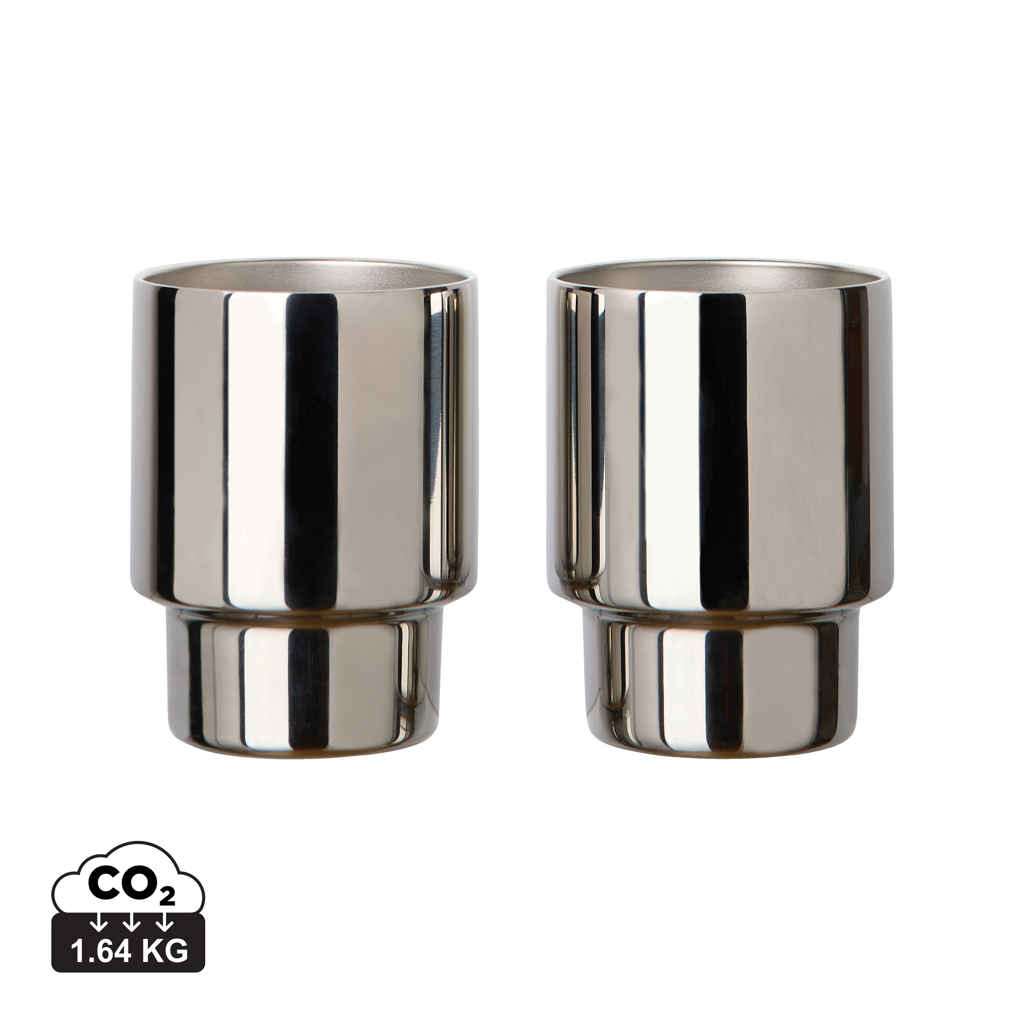 reflejando Set 2 tazas de acero inoxidable recicladas VINGA Nagano RCS