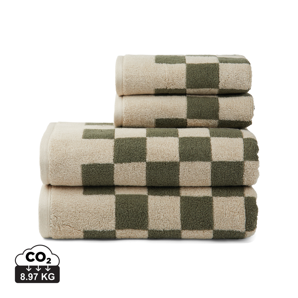 verde, beige Toalla Elba VINGA OCS de algodón orgánico, set 4 piezas